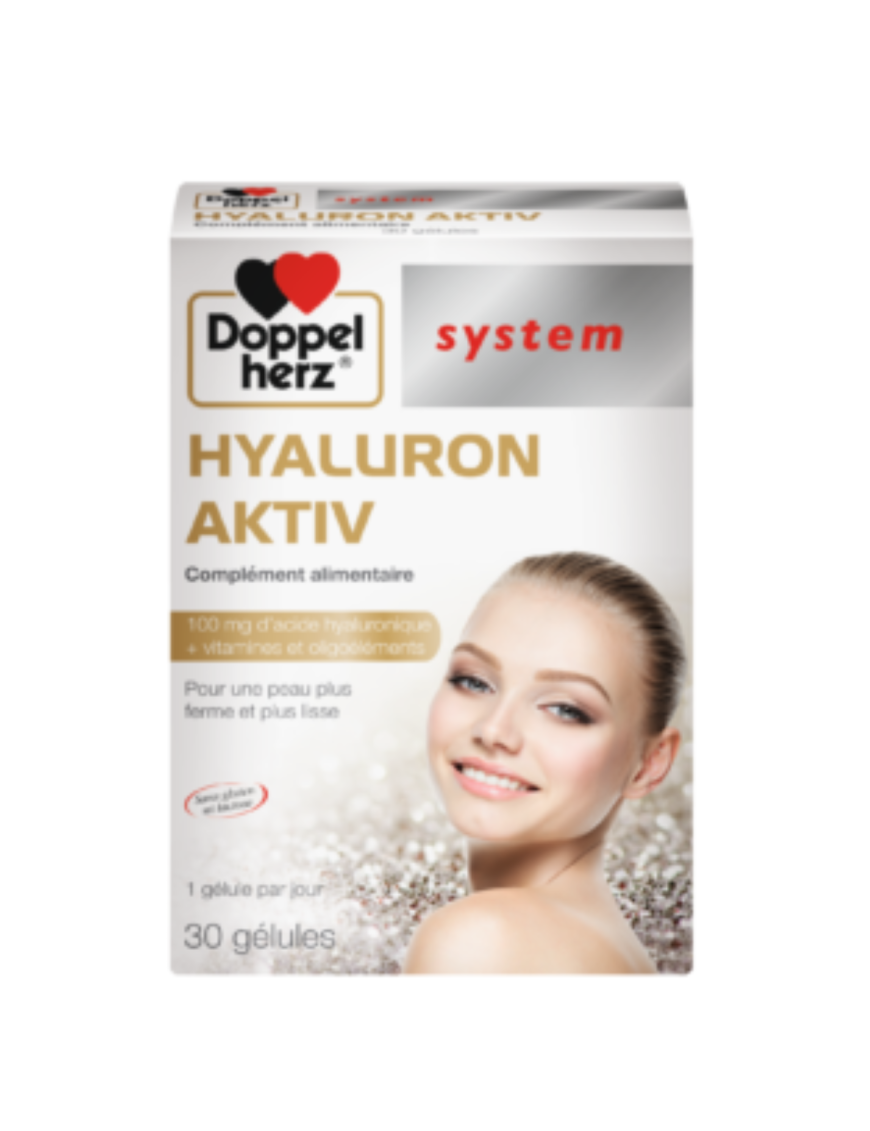 "Doppel Herz Aktiv Hyaluron 30 Gélules – Peau & Articulations"